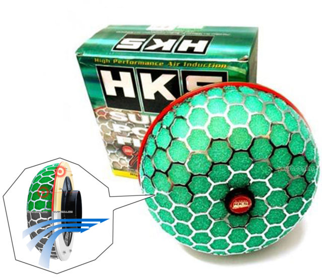 150 mm remplacement élément champignon vert HKS Filtre à air Super Power Flow